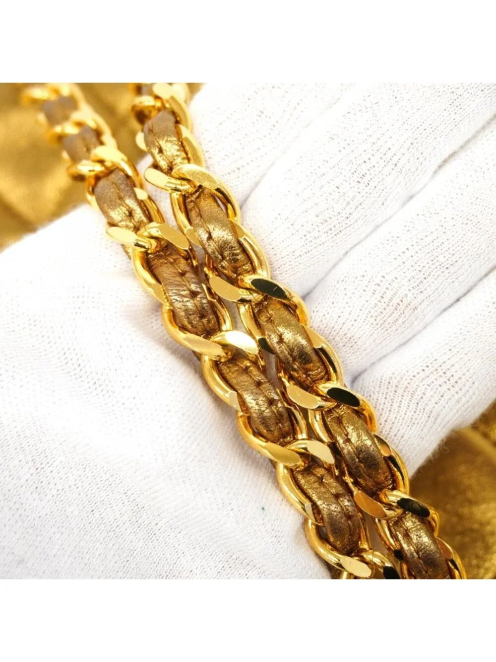 Chanel Shoulder Bag Quilted Lambskin Gold